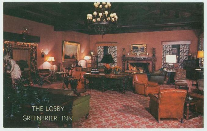 101907 Lobby Greenbrier Inn Garden Grove CA Postcard