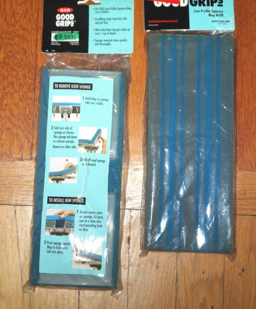 New & Sealed OXO GOOD GRIPS Lot of 2 Low Profile Sponge Mop Refills