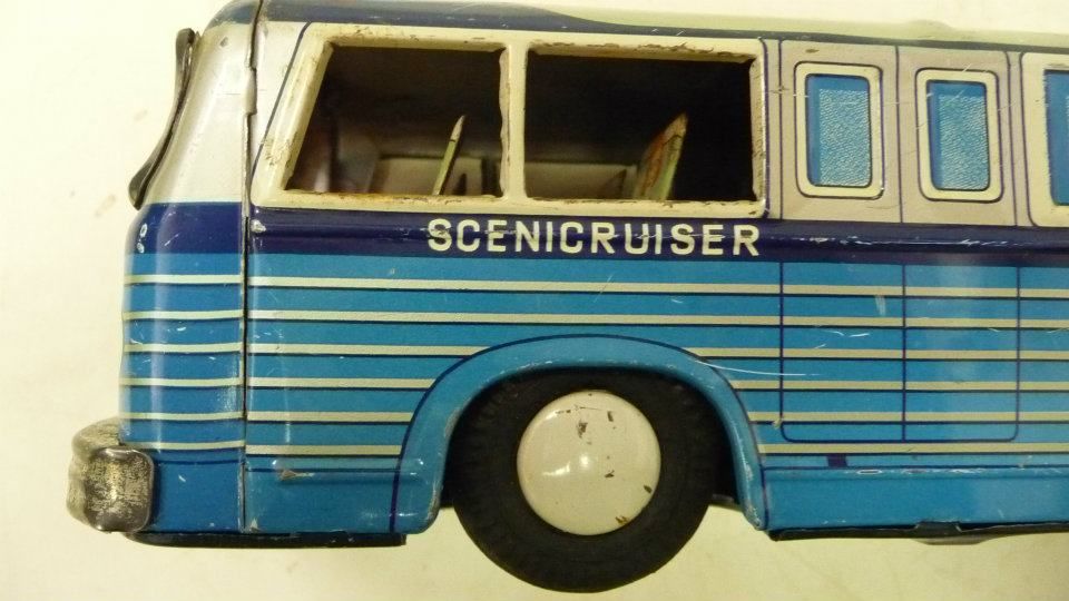 Vintage Greyhound Bus Early 1960s Friction Toy 2070