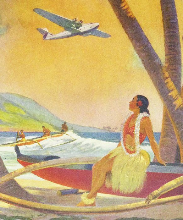 Heckman 1941 Hula Pin Up Print Where Romance and Progress Meet