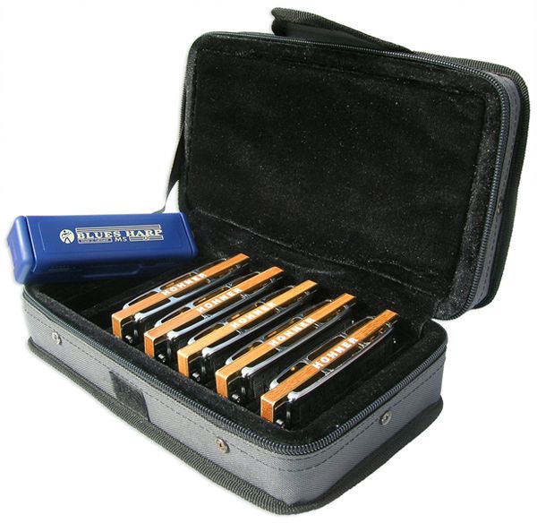 Hohner Case of Blues Harmonica Set Keys of G A C D E