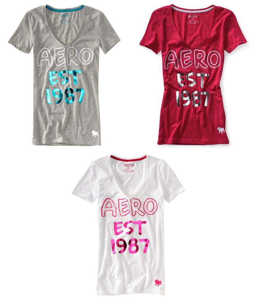 Aeropostale Womens Aero Shimmer Sleep Graphic Tee Style 9835