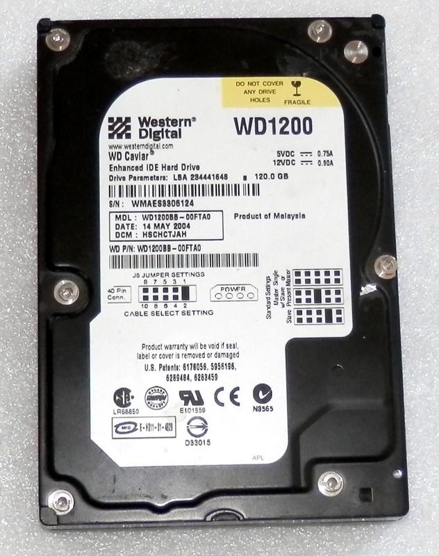  Western Digital WD Protoge Caviar WD1200 120 GB Hard Drives