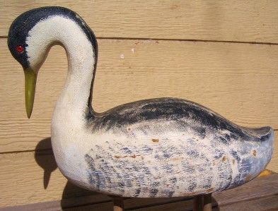 1993 Harvey Snively Western Grebe Confidence Wood Duck Decoy Sign Date