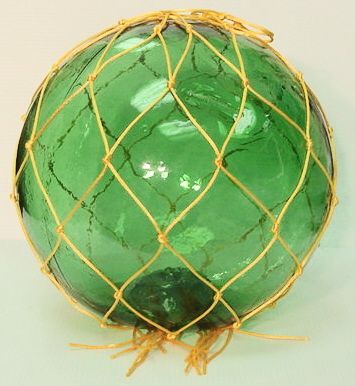 Green Glass Harbor Float Decorative Rope Net 12 Nautical Home Decor