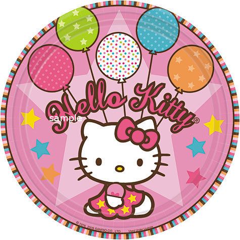 Hello Kitty Edible Cake Image Topper Round