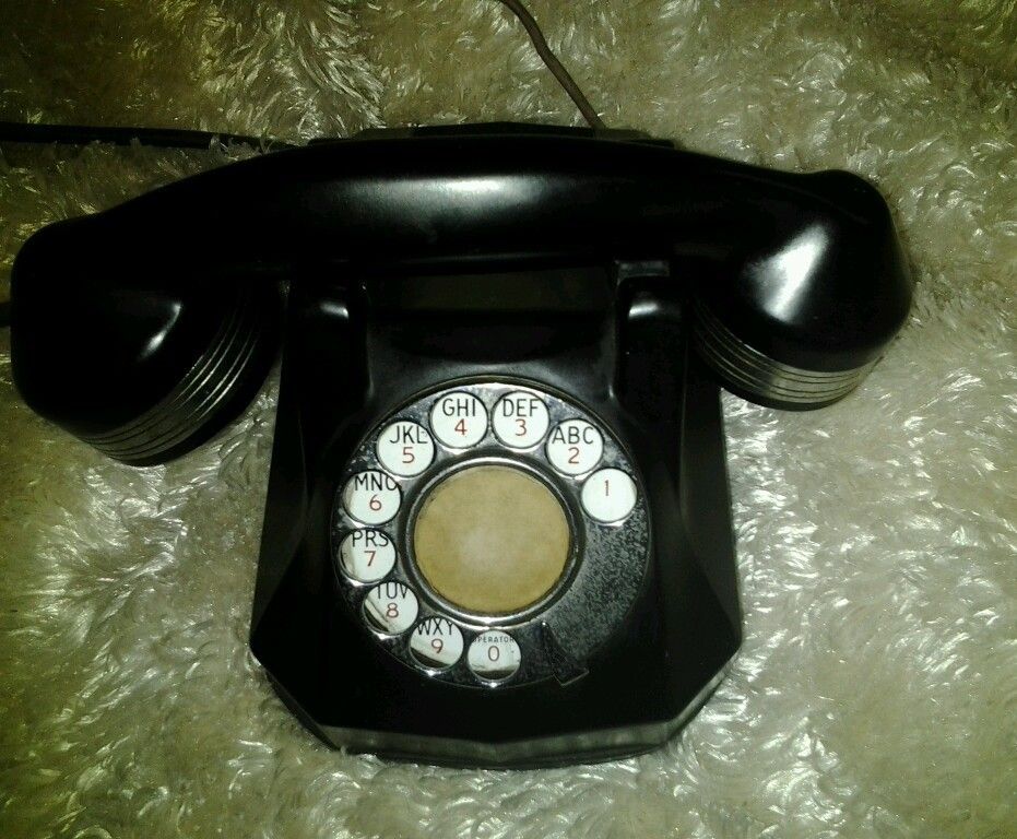 Art Deco Telphone Monophone Nice Automatic Electric Co Black Rotary