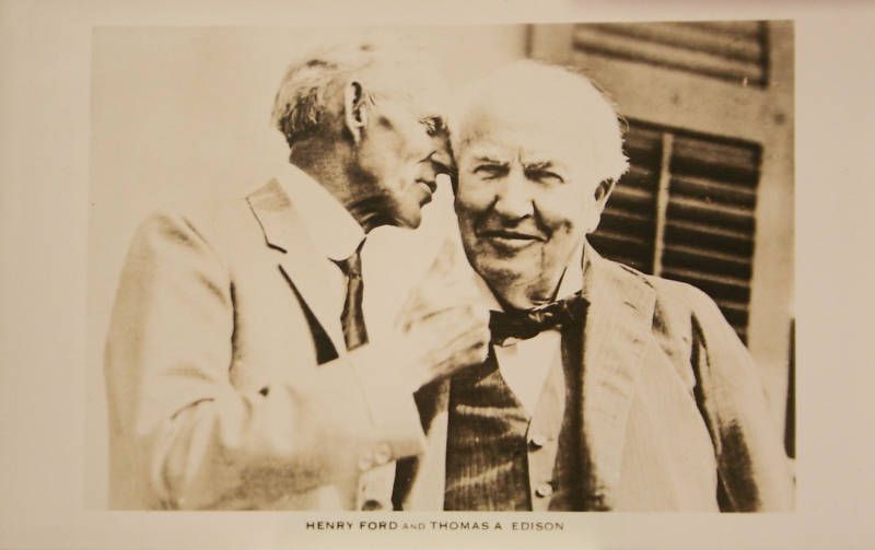 Henry Ford Thomas Edison 1900s Antique Postcard