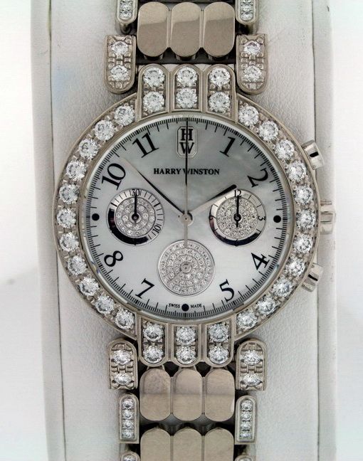 Harry Winston Premier Chrono 18K White Gold $100 000 00 Diamond 37mm