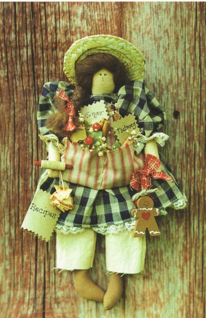 Pattern Primitive Doll Her Gingerbread Baking Cutie