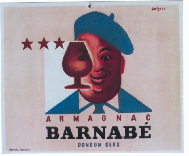 original vintage poster barnabe armagnac france brandy from