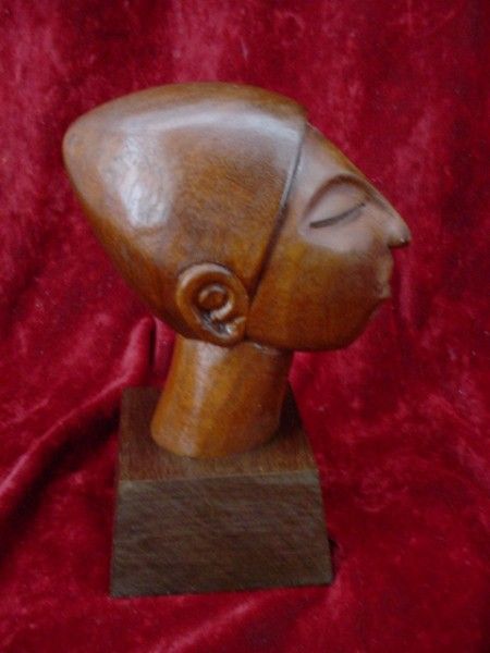 Orig Jose Pinal Wood Carved Sculpture Bust Folk Art 8 Listed Artist