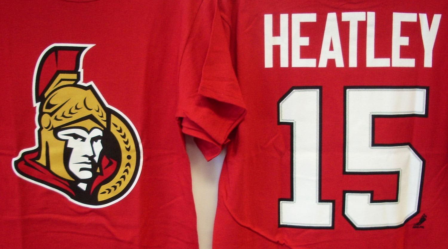 NHL NHLPA Ottawa Senators T Shirt Dany Heatley Youth