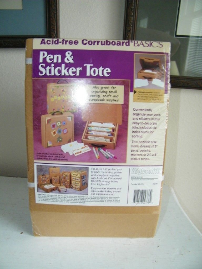 Highsmith Acid Free Corruboard Basics Cardboard Pen Sticker Tote 4606