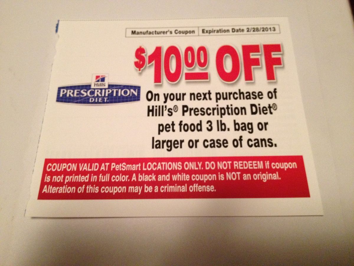   Coupon for HILLS PRESCRIPTION DIET Dog Cat Food 10 OFF lot 8