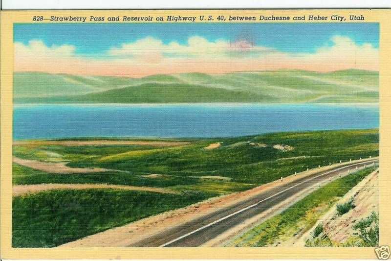 Strawberry Pass Near Heber City Utah Linen Postcard