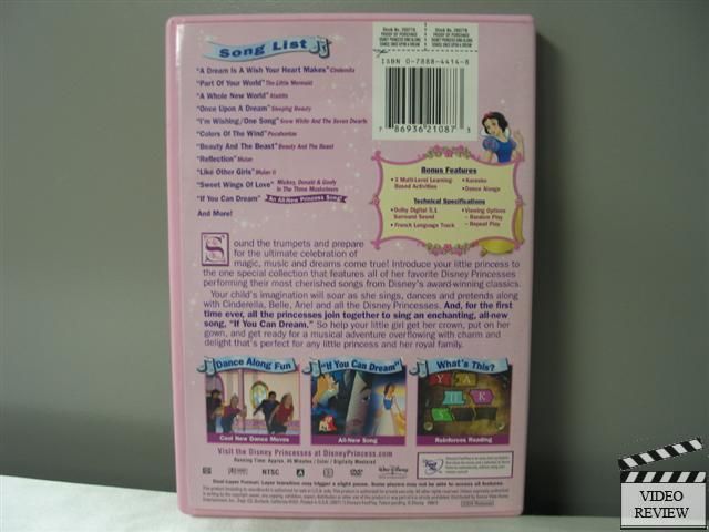 disney princess sing along songs volume three dvd 2006