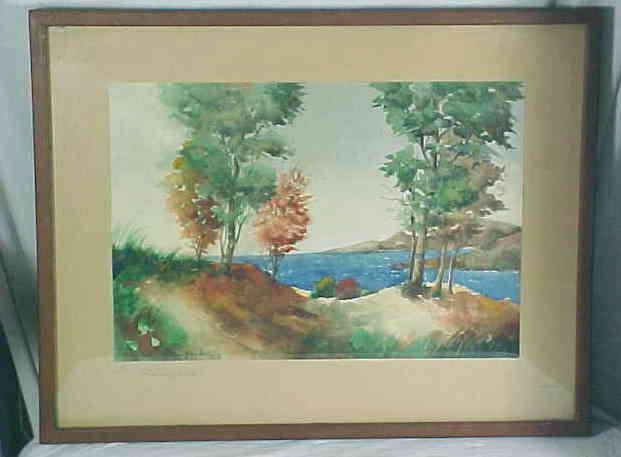 George Winkler Listed Heron Lake Minn Water Color