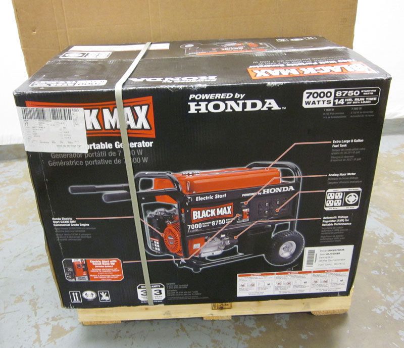 Honda Black Max 7000 Watt Portable Gas Generator w Electric Start