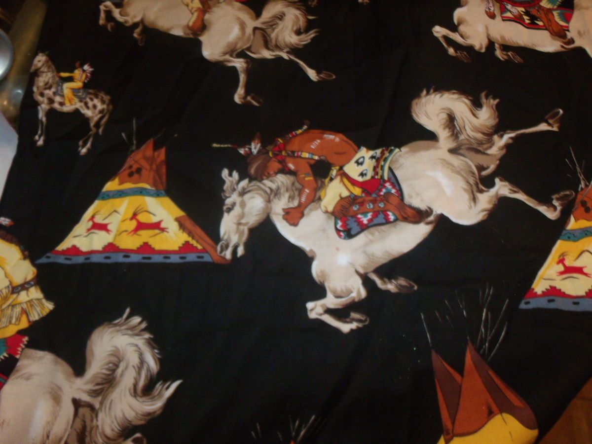 Alexander Henry Cotton Fabric Native Americans On Horses 2 3rds Yard