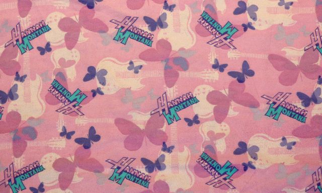 Hannah Montana & Pink Butterflies FLANNEL by yard