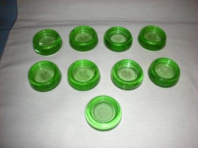 Green Hazel Atlas Glass Depression Era Furniture Coasters