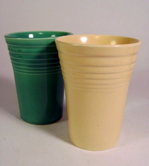 Lot 2 Vintage Fiesta Ware Tumblers Glasses by Homer Laughlin