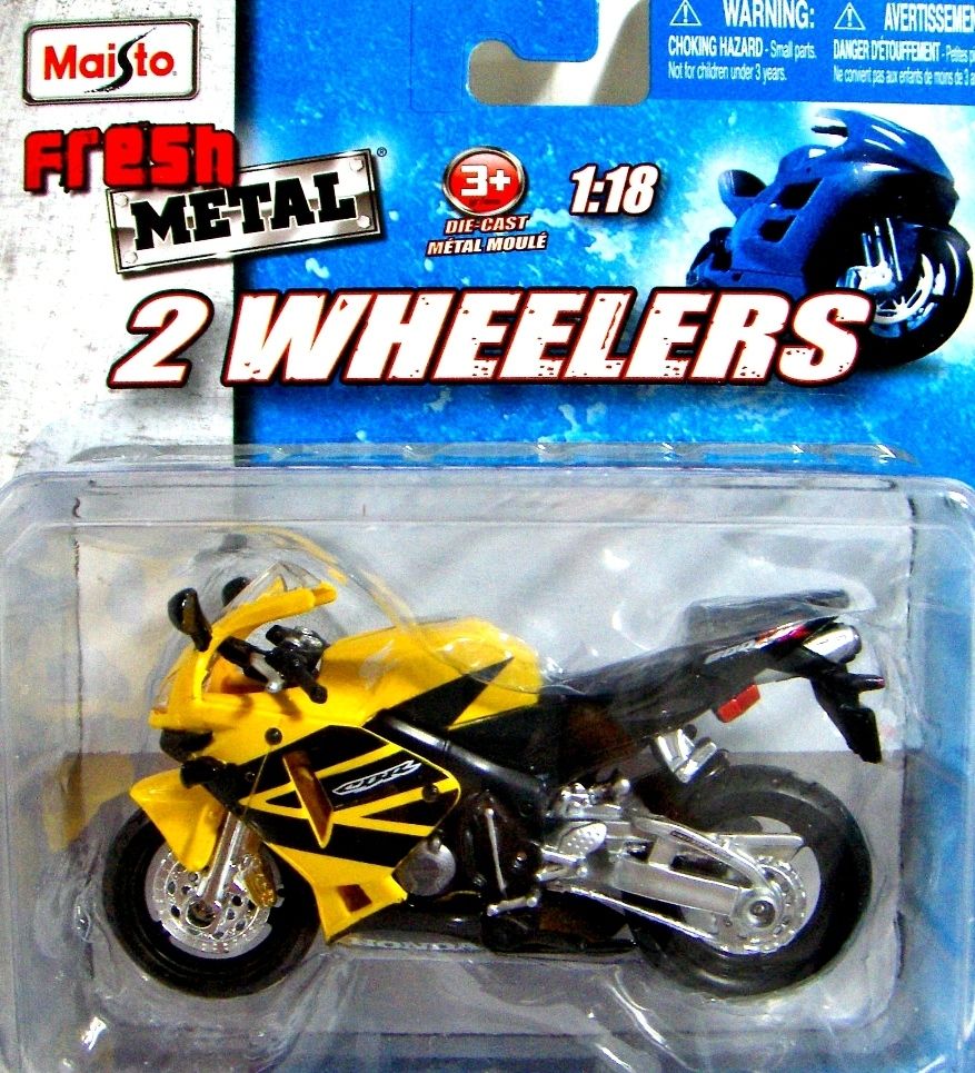 Yellow Honda Motorcycle CBR600 RR 600CBR Diecast 1 18 Motosport Sport