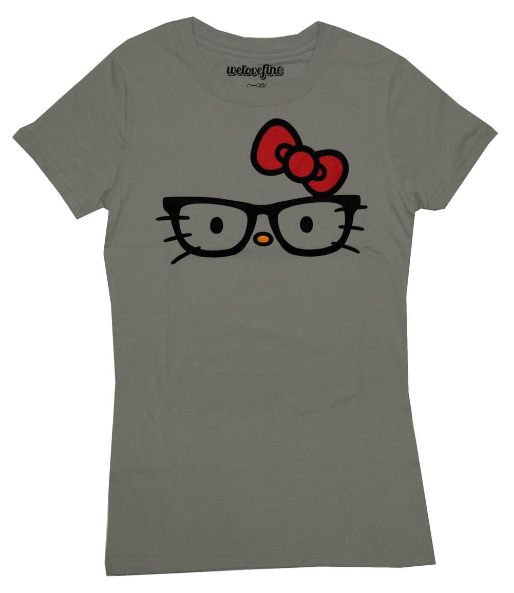 ts1600_hello_kitty_sanrio_nerd_face_anime_juniors_babydoll_t_shirt_tee