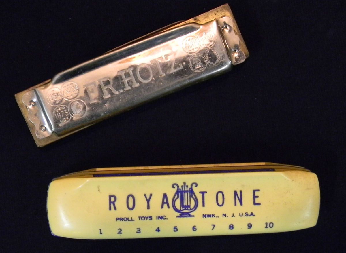   Harmonica metal bakelite Royaltone Fr hotz Atta boy Proll toys RARE