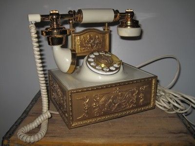 Vintage Western Electric Rotary Dial Cradle Phone Antique French Gold
