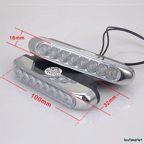 2pcs 8LED Hell Weiss Lampe Tagfahrlicht Scheinwerfer Ä