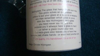 retro holmegaard neck glass christer holmgren in box