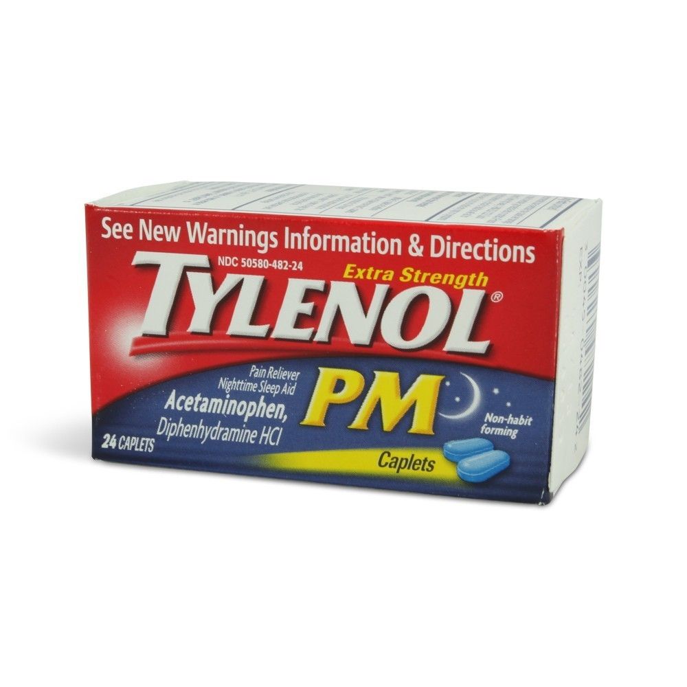 Tylenol PM 24 Caplets Pain Reliever Sleep Aid Expiration 10 2014