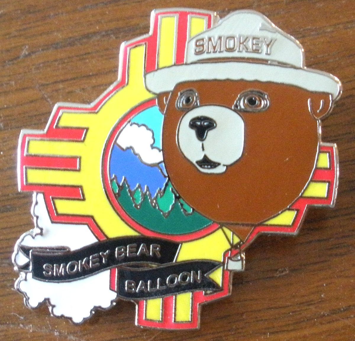 Smokey Bear Hot Air Balloon Pin Zia New Mexico