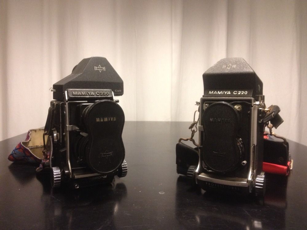 Mamiya C330 with 180 mm Lense and A Mamiya C220 with 80 mm Lense