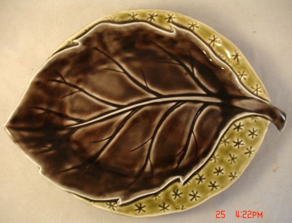 Leaf Shaped Pottery Serving Tray Made for Homestar by Hao Yu