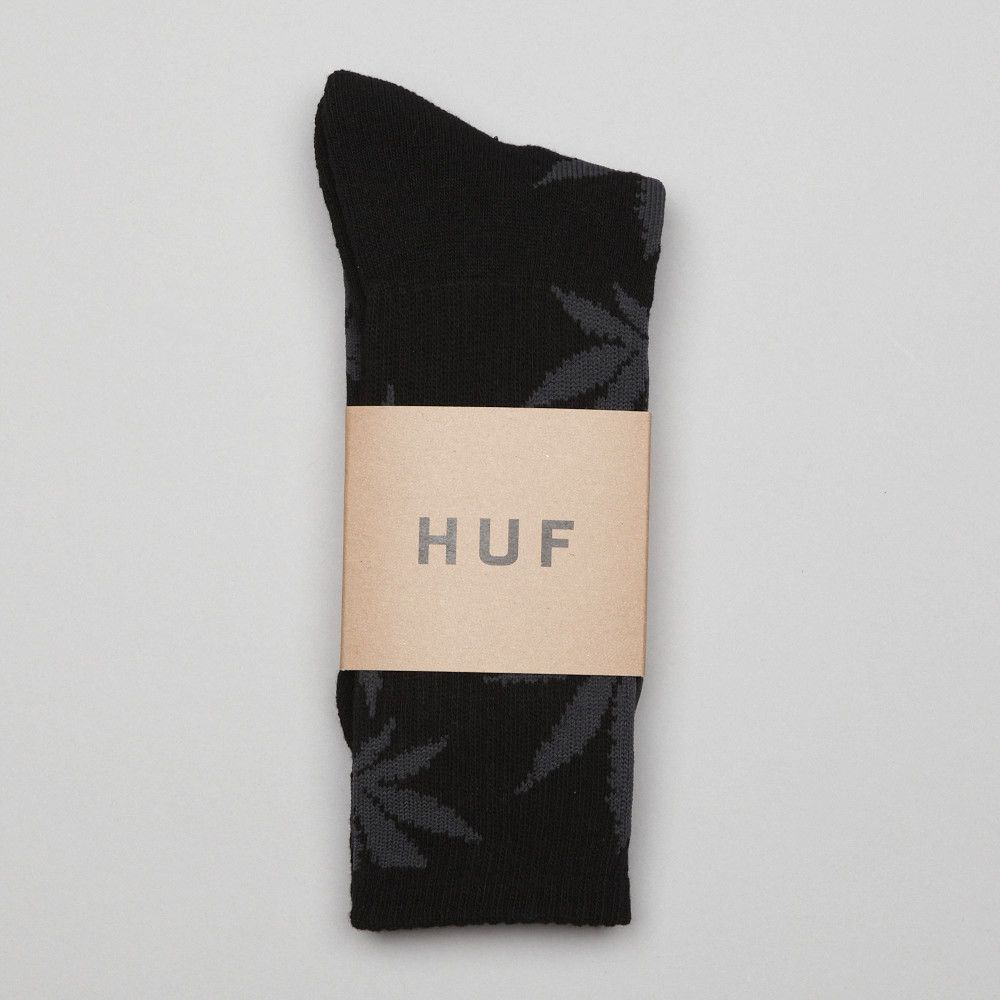 HUF Weed Black Plantlife Weed Socks BNWT ONE SIZE Marijuana Skate