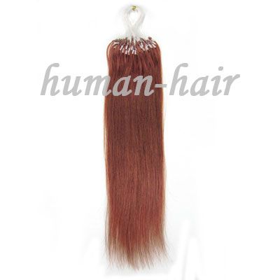  Remy Loop Micro Rings Human Hair Extensions 100S 33 Dark Auburn