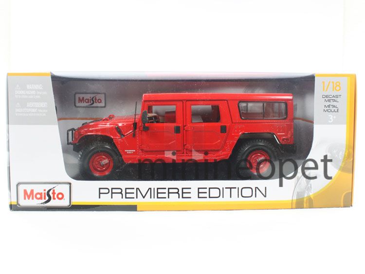 Maisto Hummer H1 4 Doors Wagon 1 18 Diecast Red