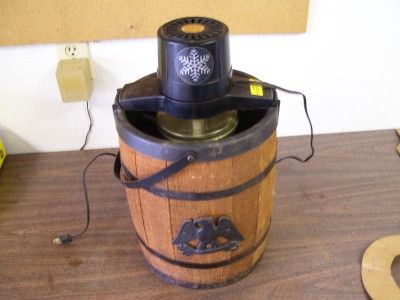 Vintage J E Porter Ice Cream Maker Wood Barrel Working