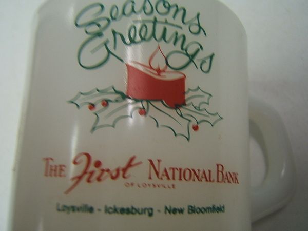 Galaxy Milk Glass 1st National Bank Loysville Mug