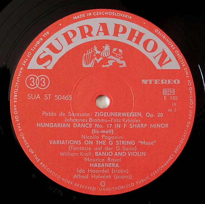 Ida Haendel Famous Violin Compositions Sua St 50465 Orig Stereo LP NM