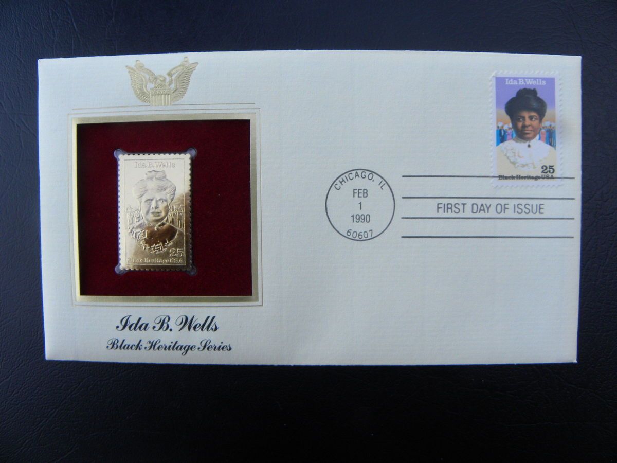 22K Gold Stamp Replicas US Stamps Ida B Wells Black Heritage Series on ...
