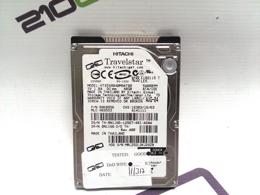  5K80 40 GB Internal 5400 RPM HTS548040M9AT00 IDE Hard Drive