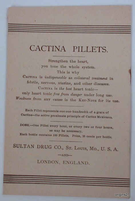  Discriminating Diagnosis CHOLERA medicine Cactina Sultan Drug Co