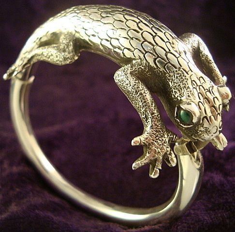 IGNACIO GOMEZ TAXCO MEXICAN 950 SILVER LIZARD SALAMANDER BRACELET