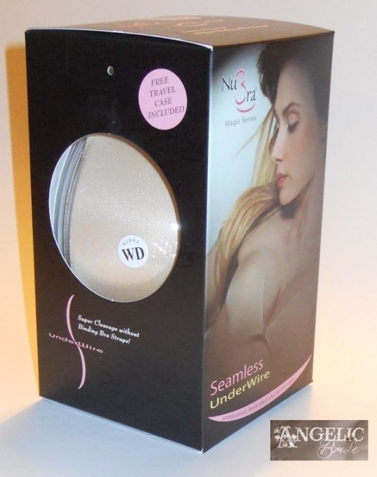 NuBra Seamless Underwire Strapless Bra Cup C D E DD Adhesive Reusable