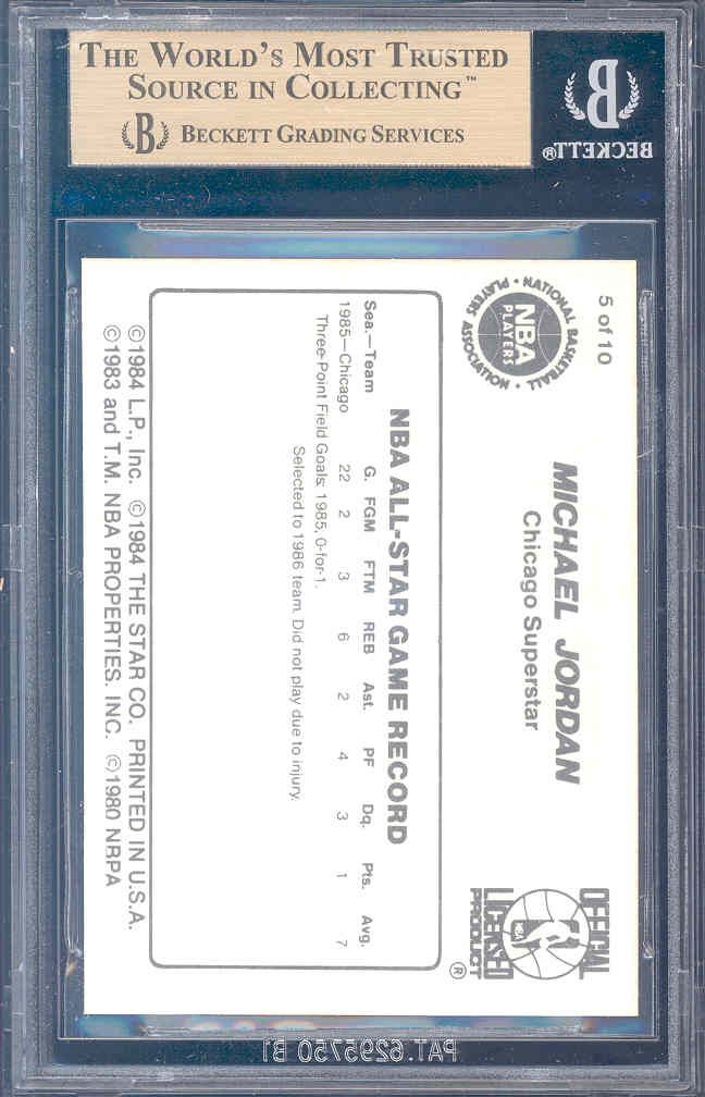 1986 star #5 MICHAEL JORDAN (1985 all star) rookie BGS 9.5 (rarer than