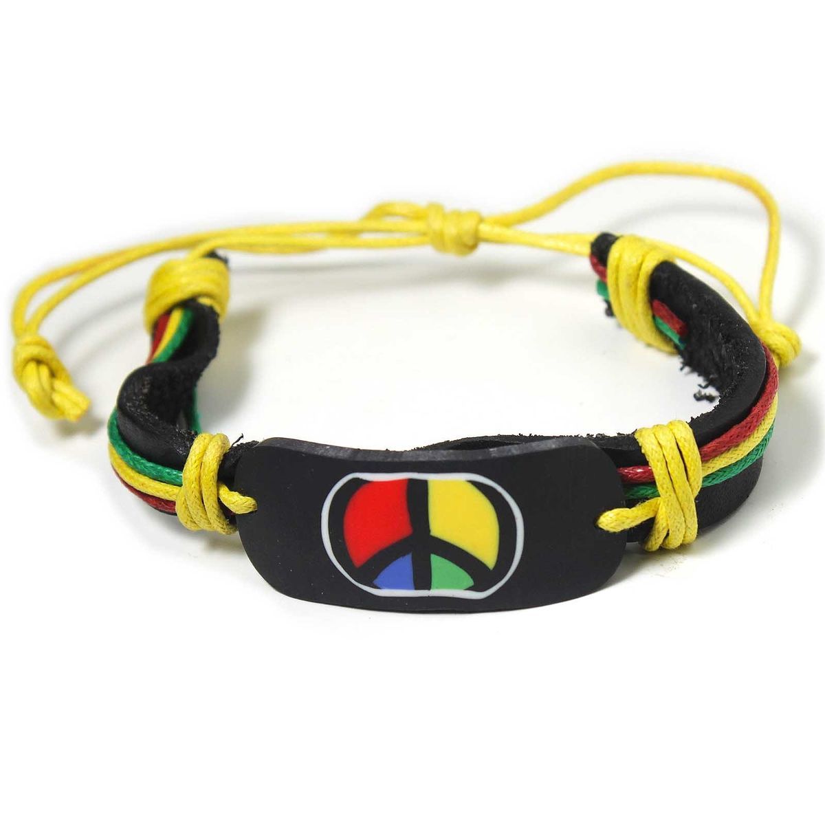   Peace Wrist Bracelet Hippie Hobo Dreadlock Irie Reggae Marley RGY